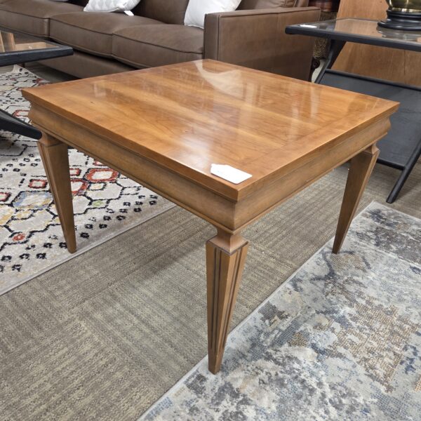 large square vintage tapered leg side table