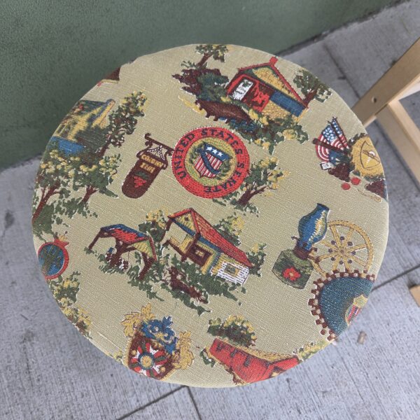 painted barrel storage stool