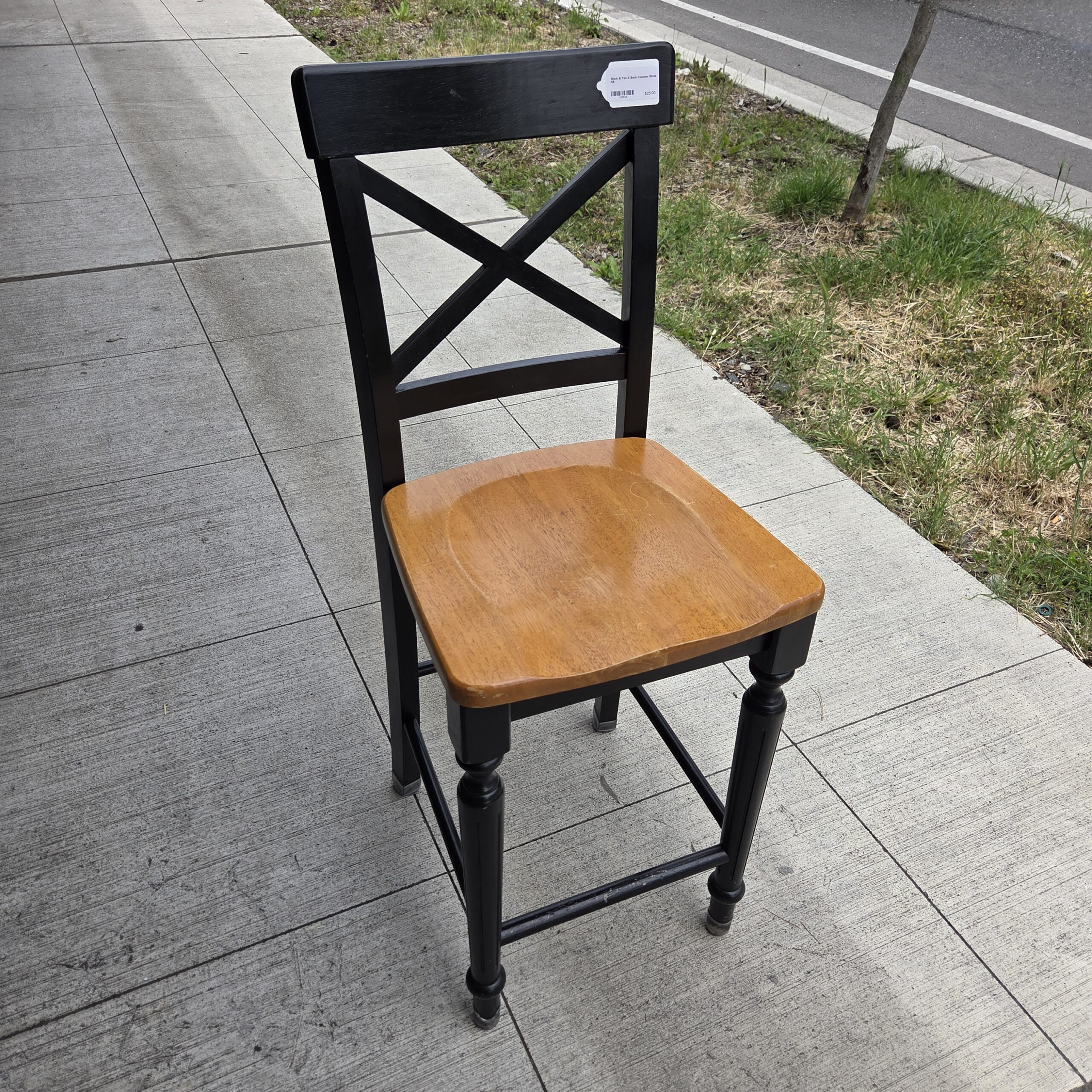 black & tan x back counter stool