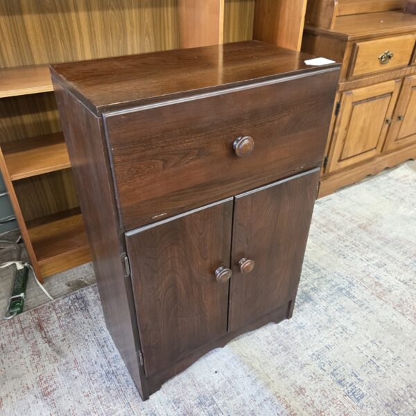 vintage dark wood bar cabinet