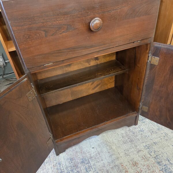 vintage dark wood bar cabinet