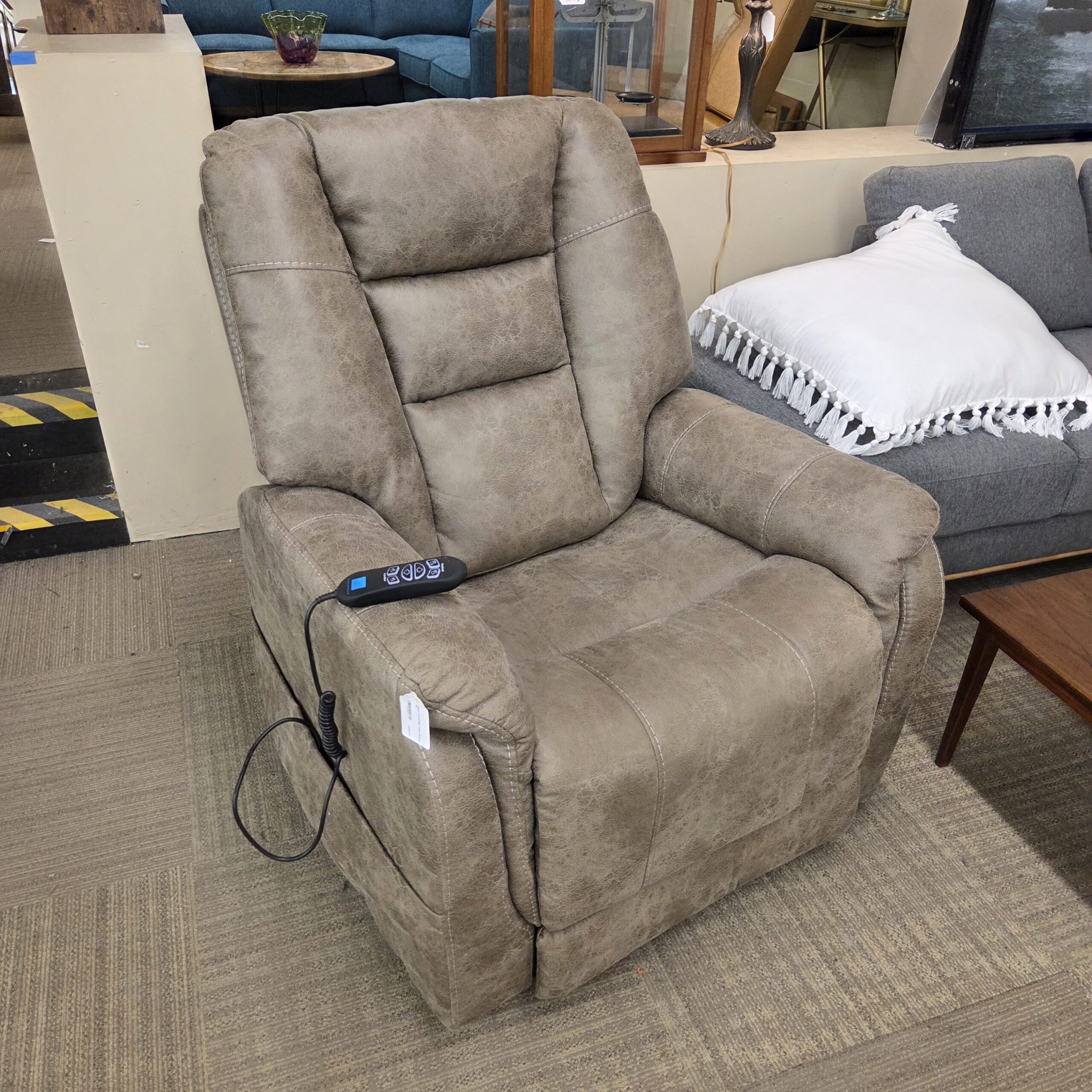 taupe flexsteel power recliner