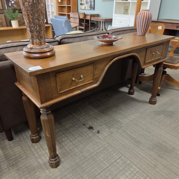 solid wood two drawer desk console