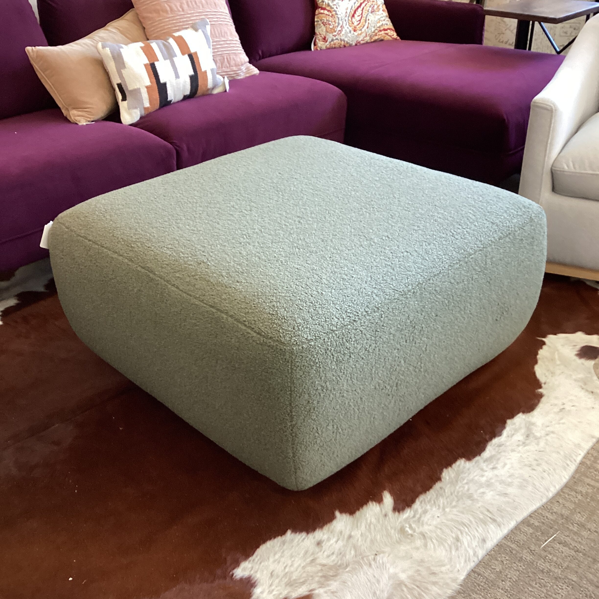 kardiel forest green grizz ottoman
