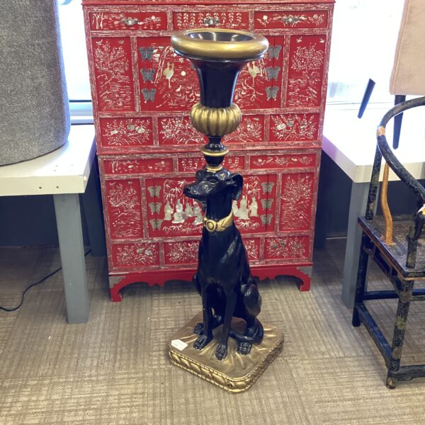 stoic black & gold dog planter