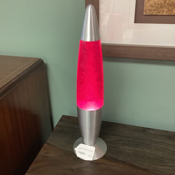 silver & pink glitter lava lamp