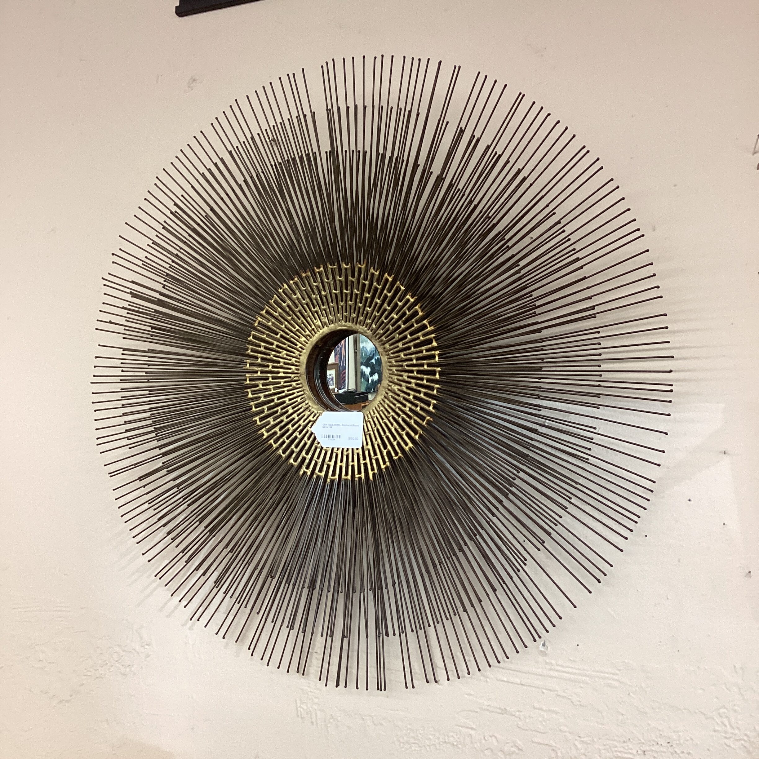 crate&barrel starburst round mirror