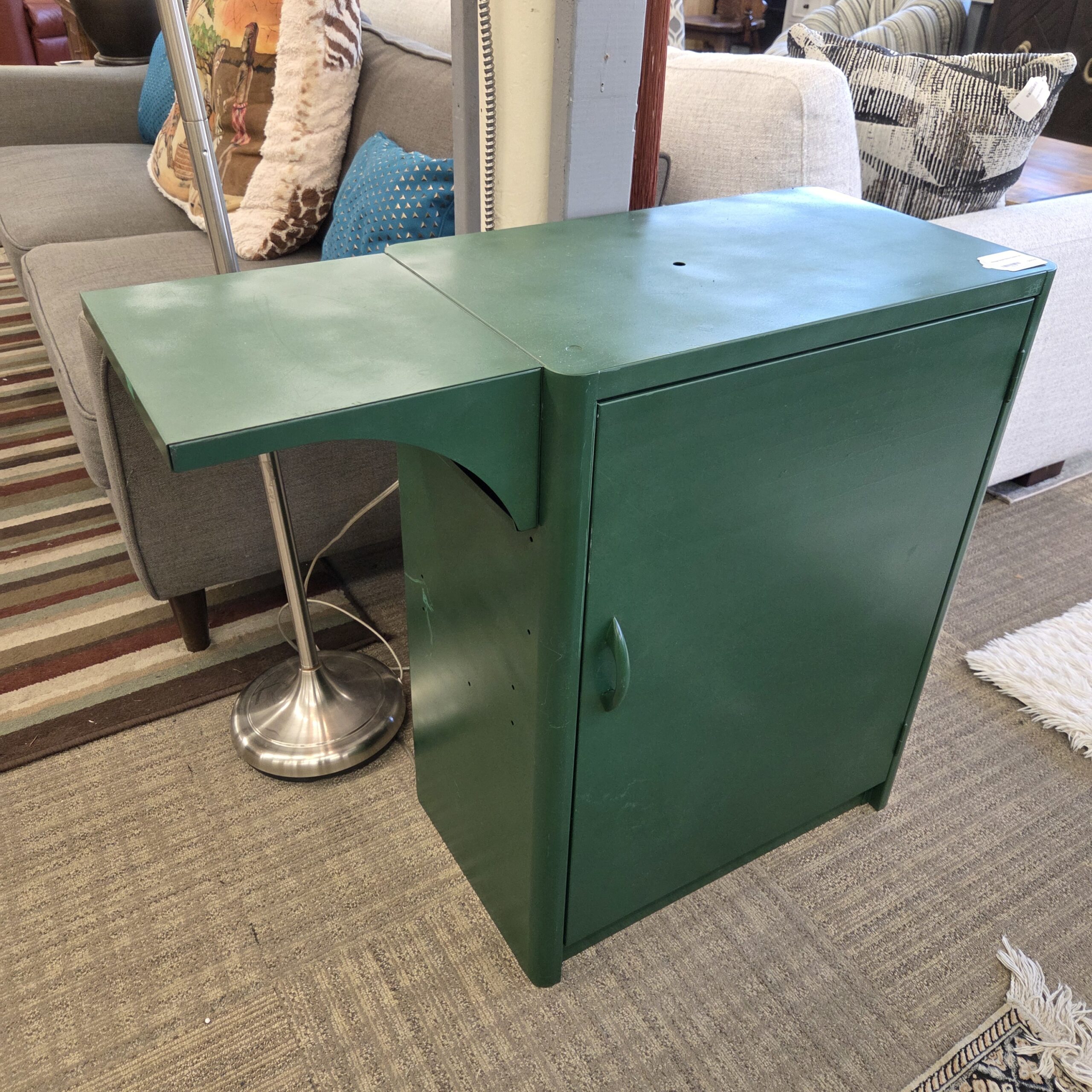 vintage green metal cabinet
