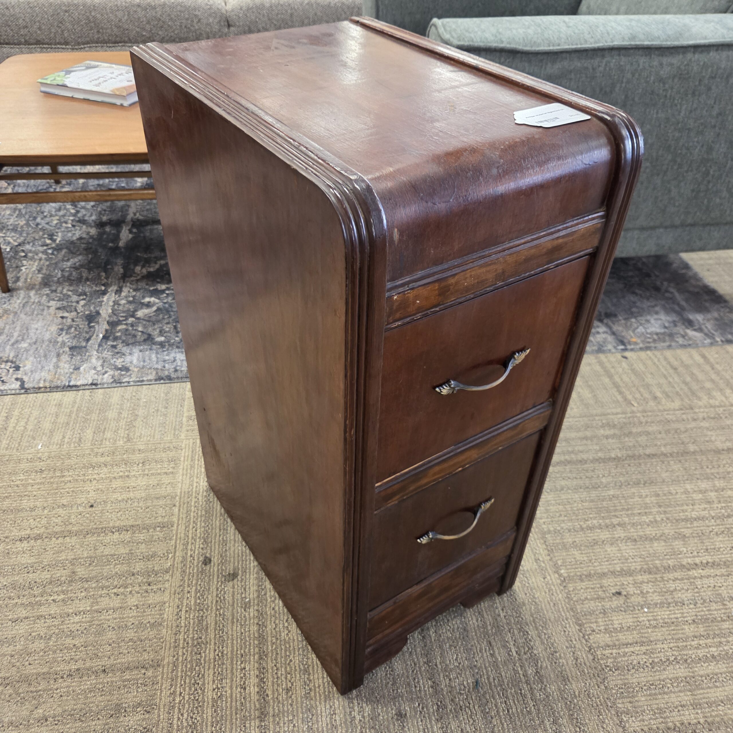 antique waterfall nightstand