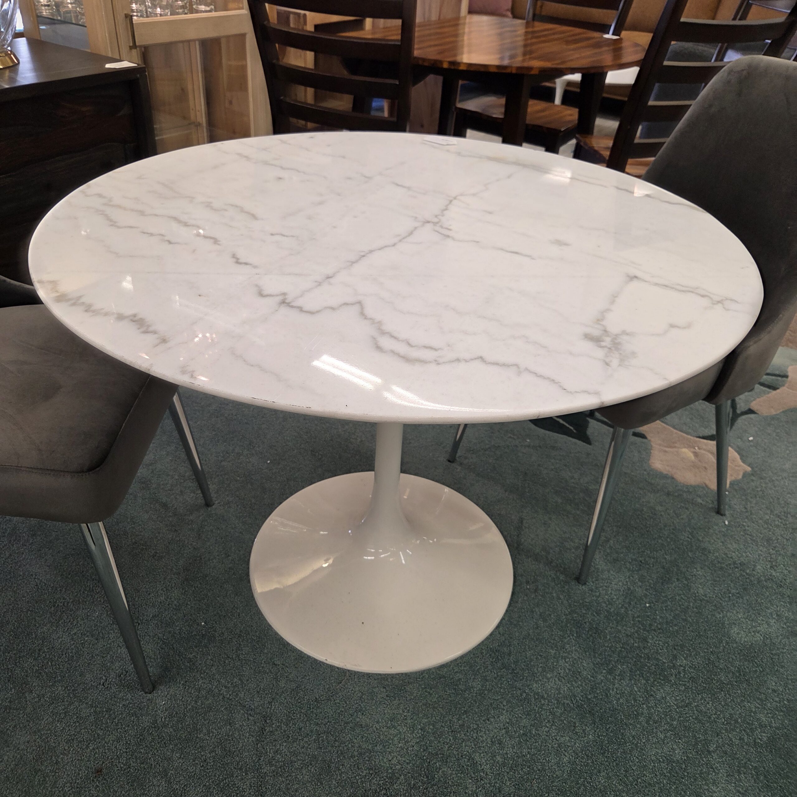 marble top tulip table (as is)