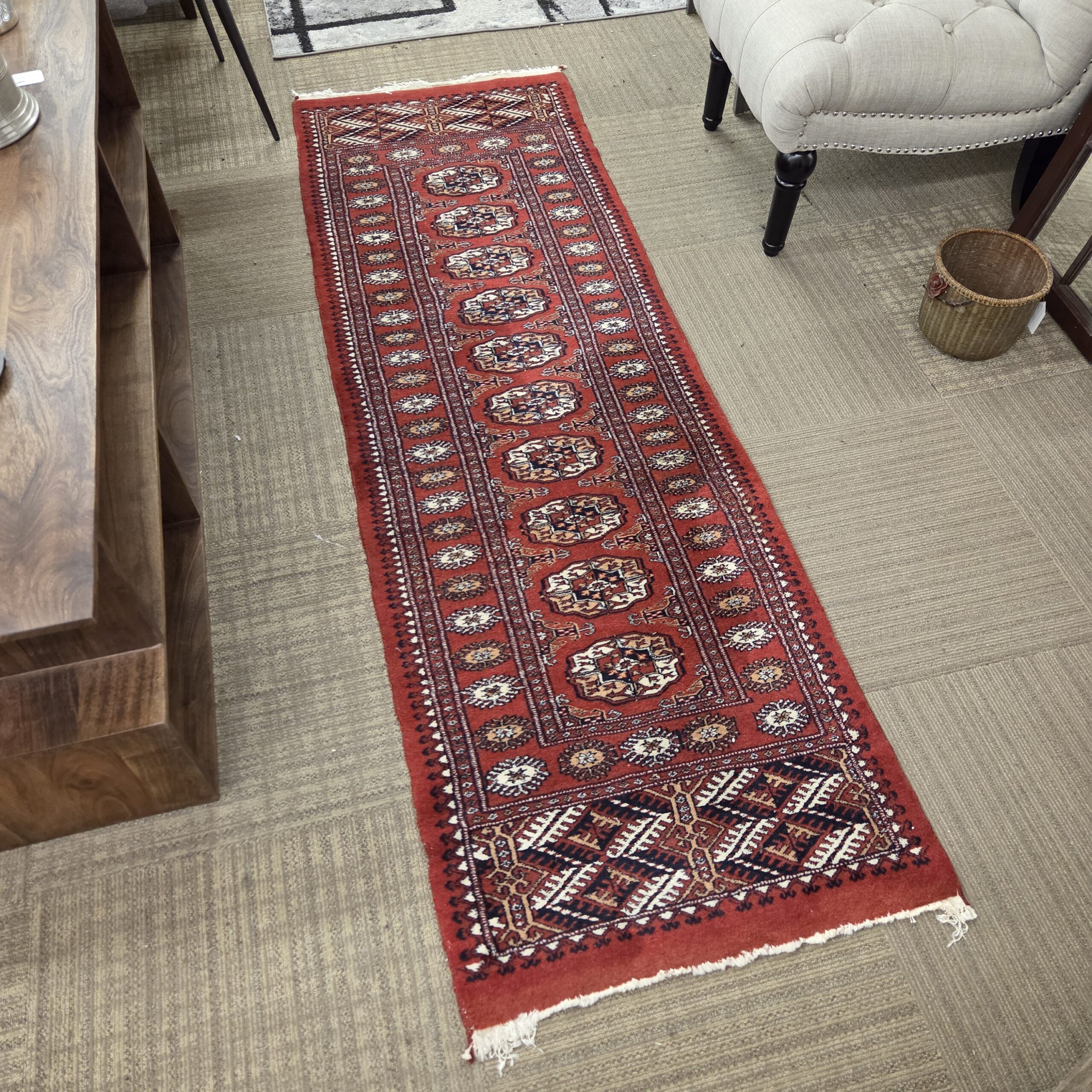 traditional hand knotted red runner