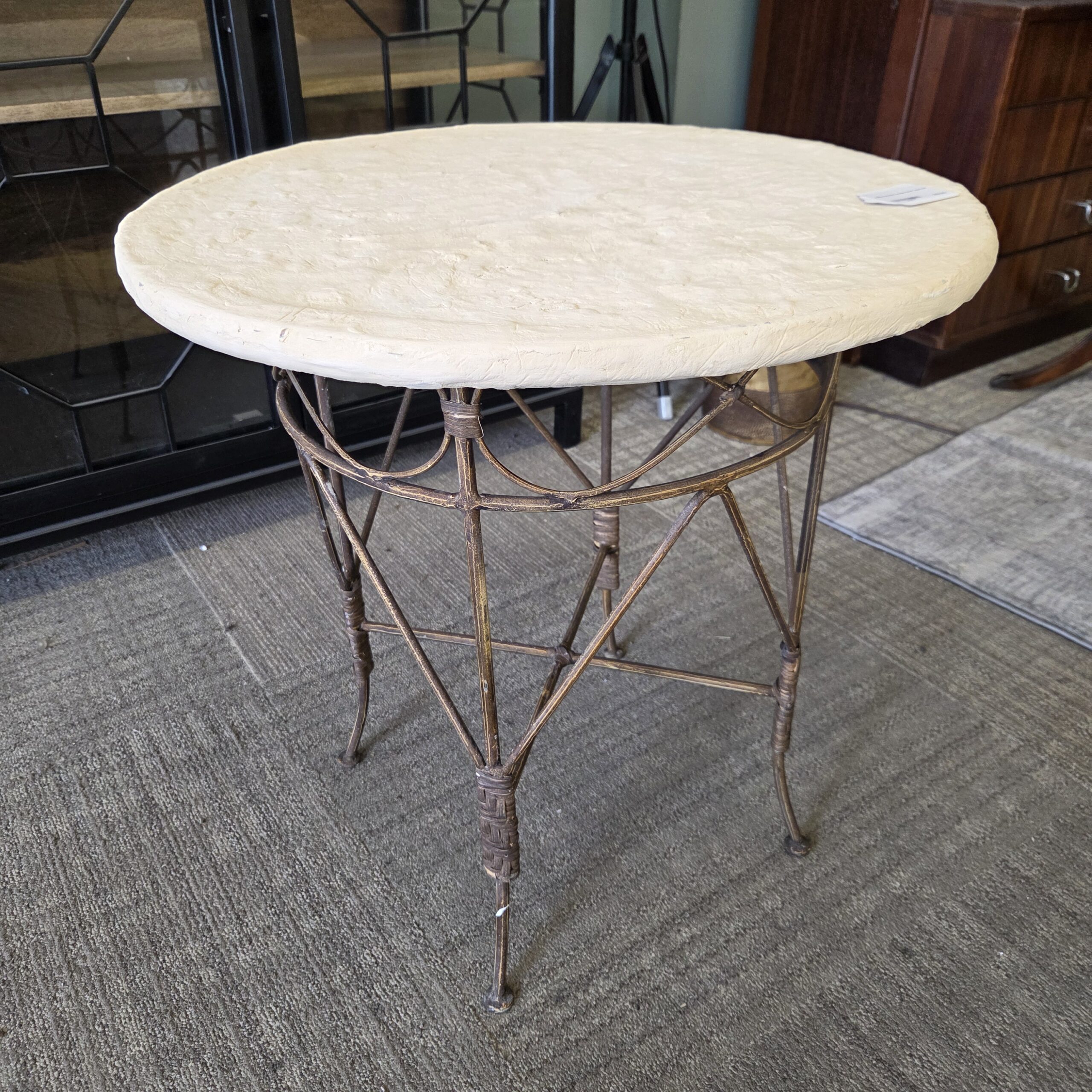 metal stucco esque side table