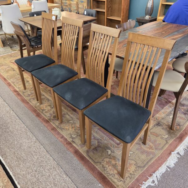 set 4 modern mission style dining chairs