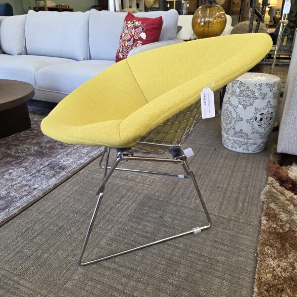 yellow bertoia style large diamond chair