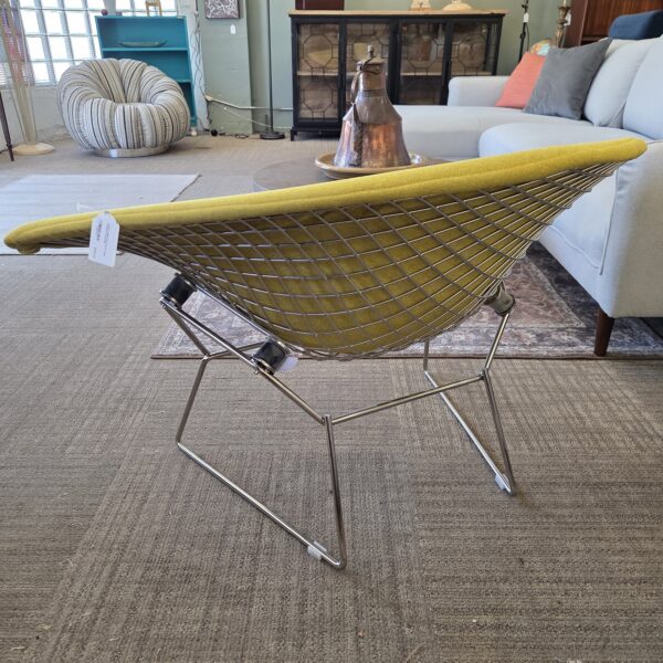 yellow bertoia style large diamond chair