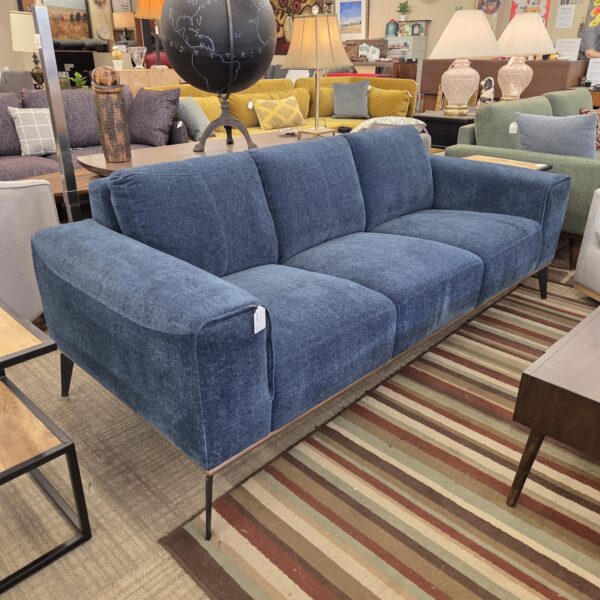 stonewash mod wood trim sofa