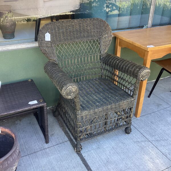 dark wicker armchair (as is)