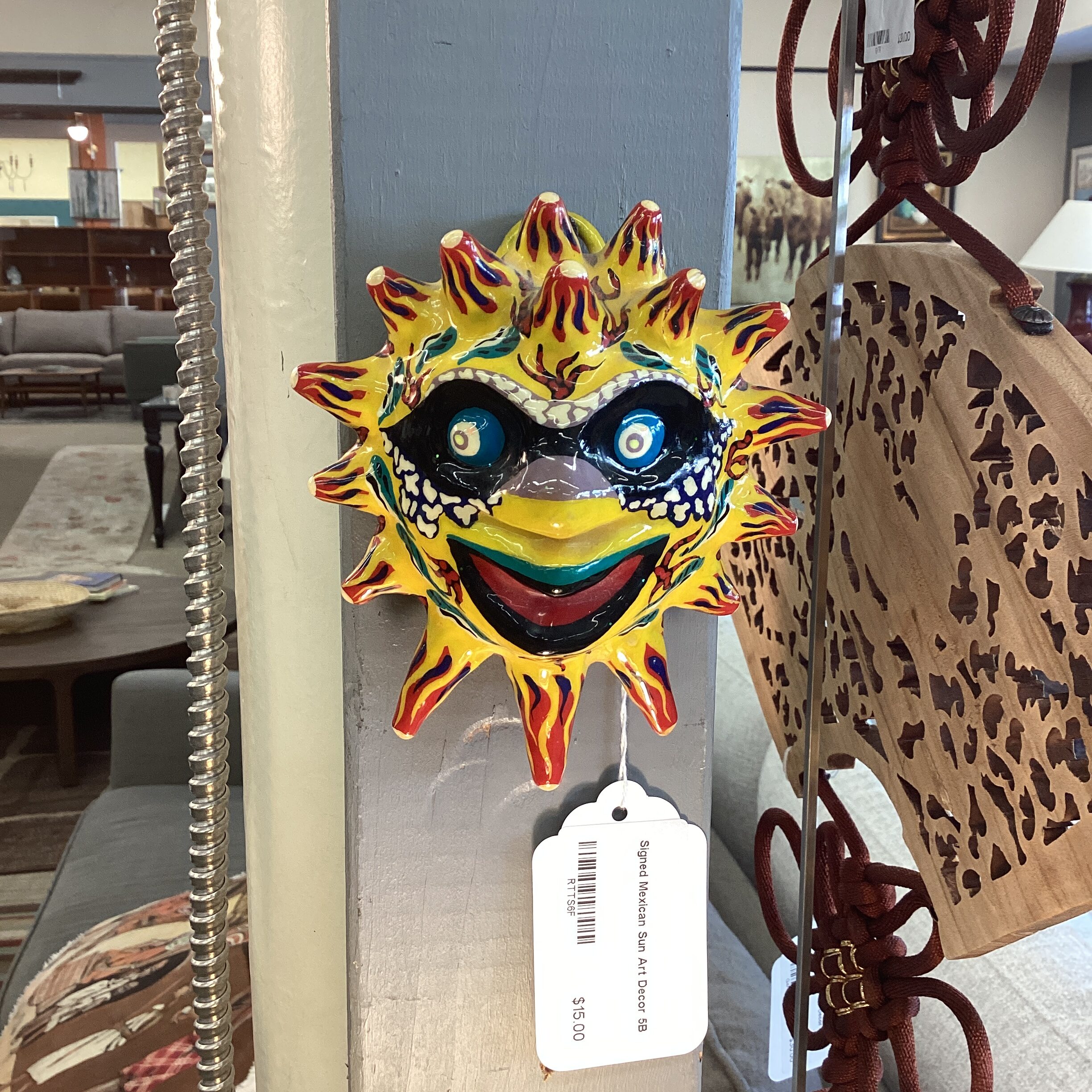 signed mexican sun art decor