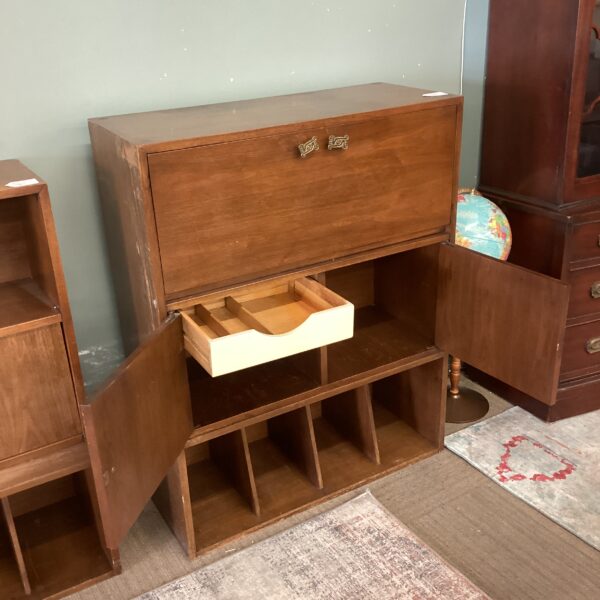mcm bar cabinet w/record storage (as is)