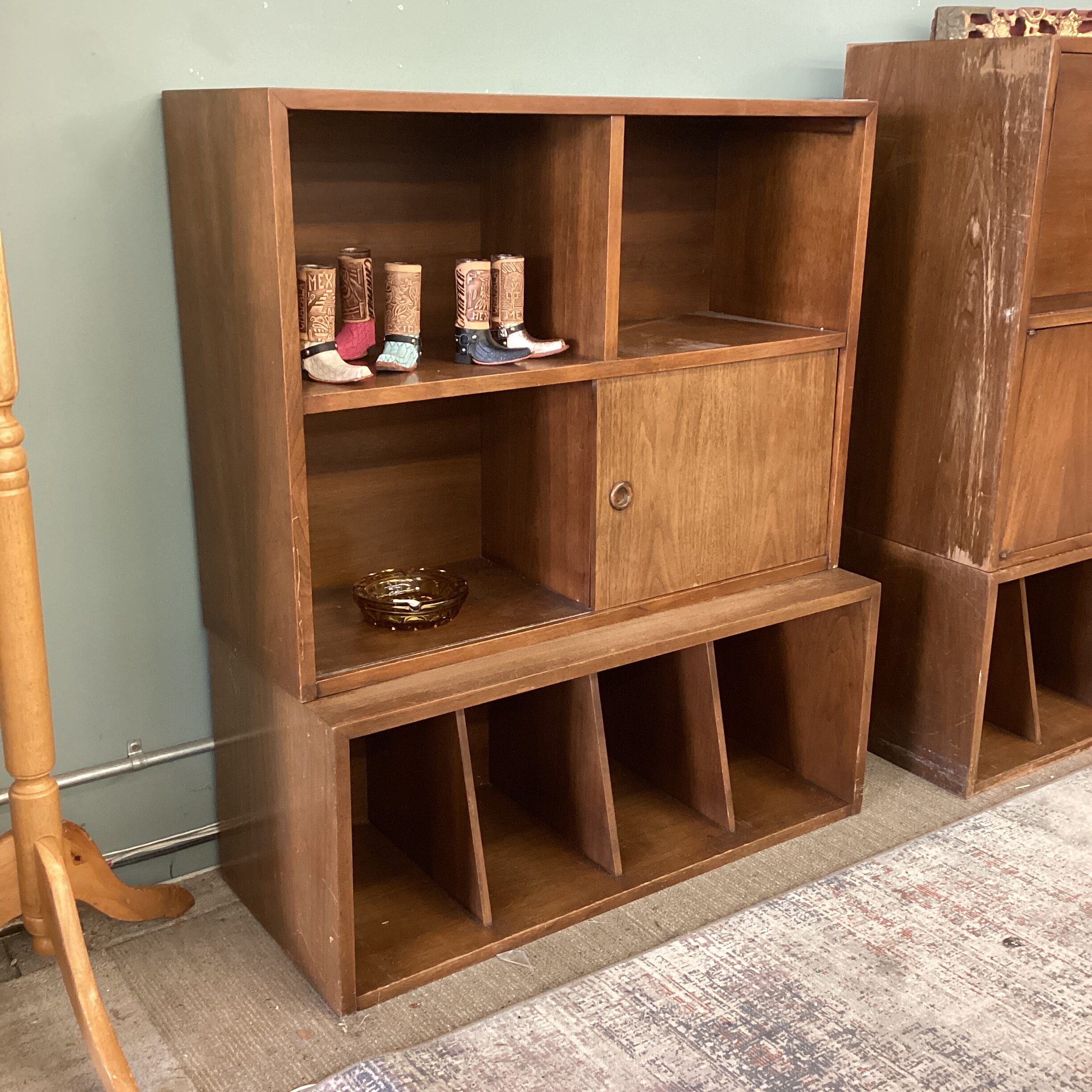 mcm cabinet w/record storage (as is)
