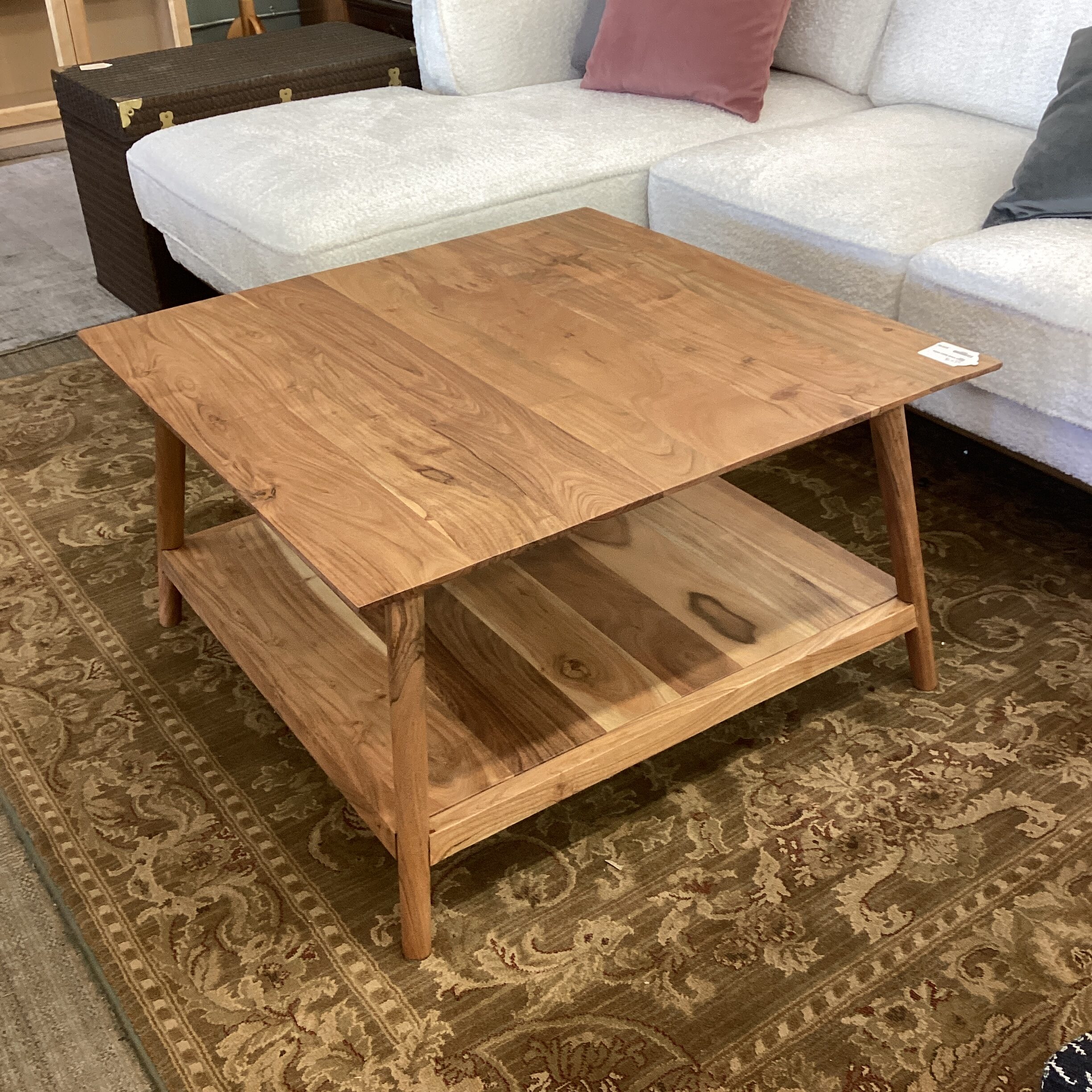 natural acacia square coffee table