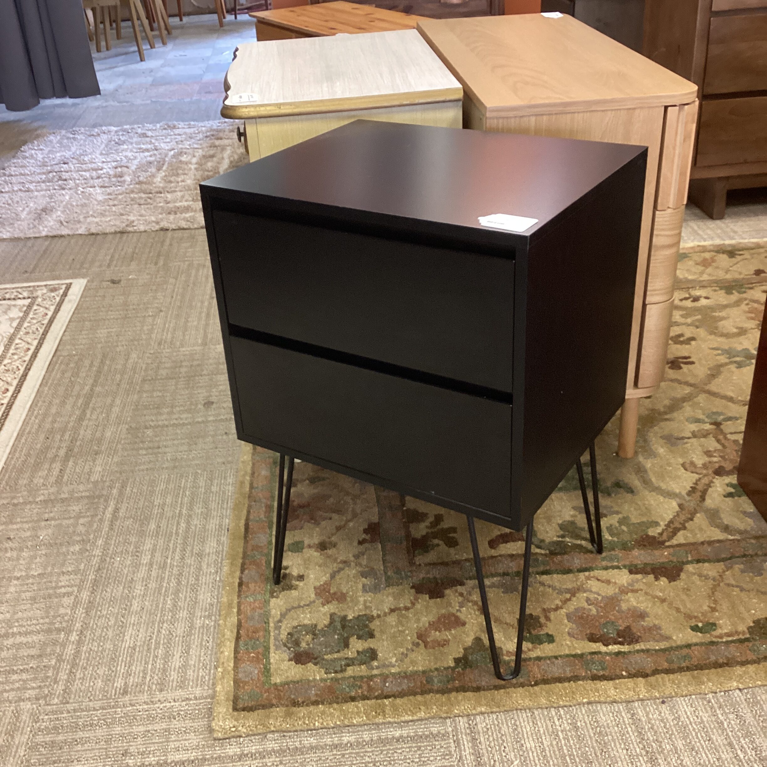 black hairpin nightstand