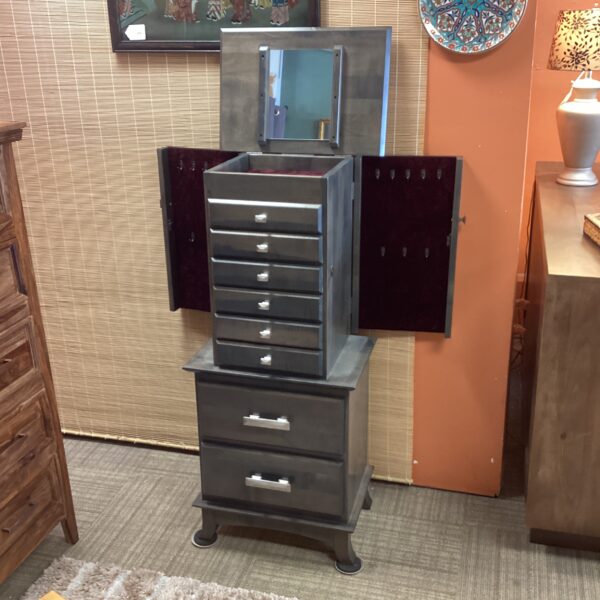 weaver & sons grey jewelry armoire w/velvet lining