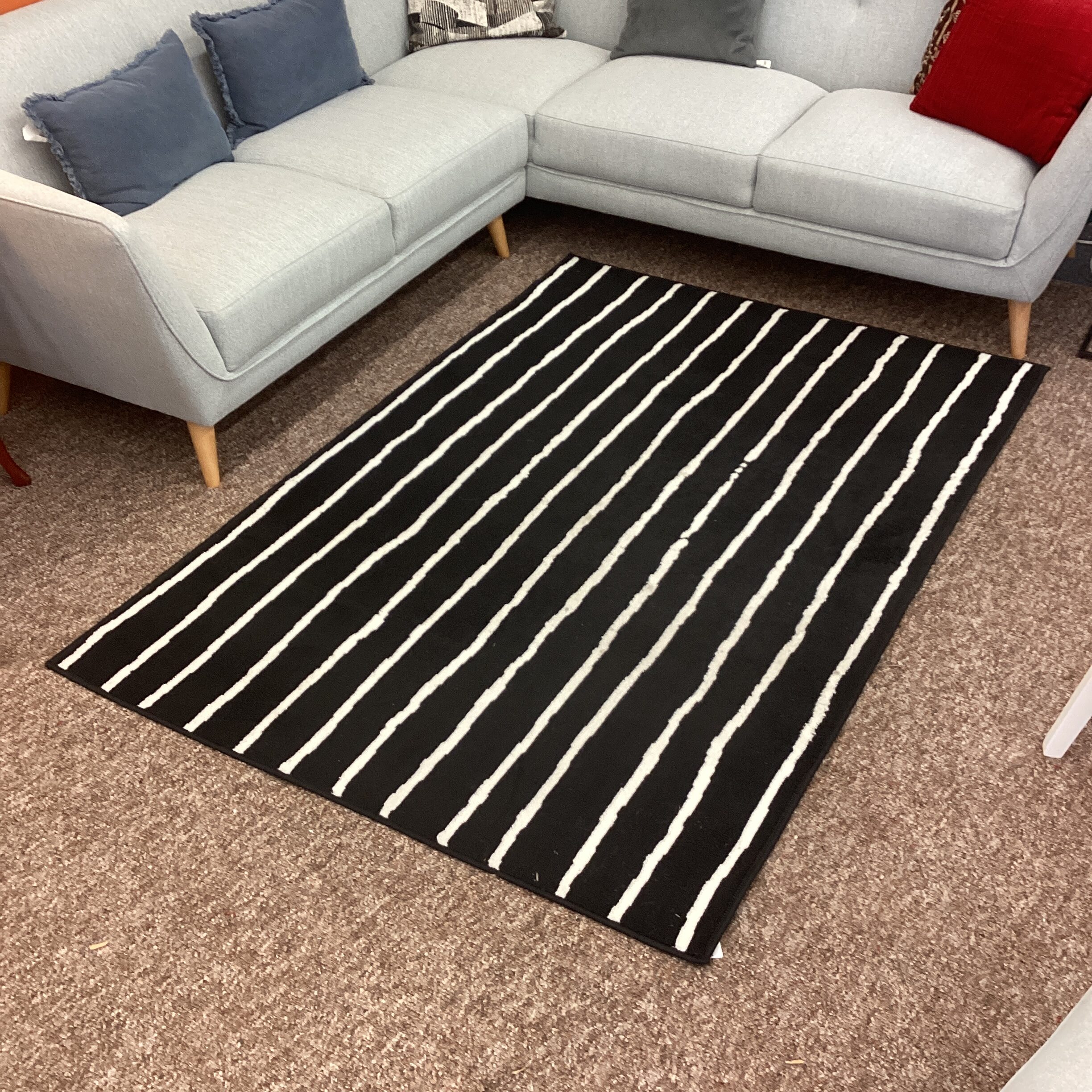 black & white stripe ikea rug