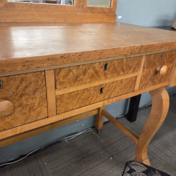 antique birdseye maple vanity w/chair