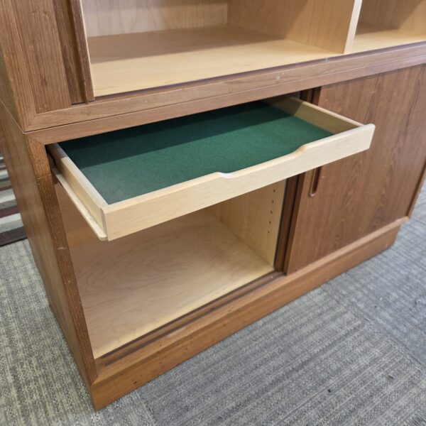 danish teak tambor door cabinet