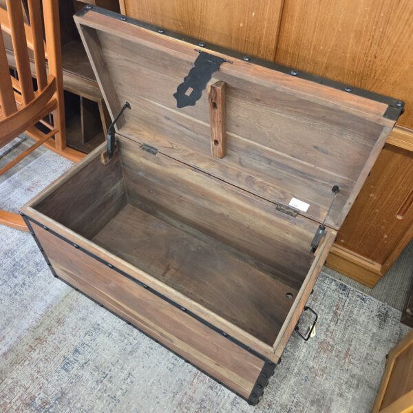black iron & hardwood trunk