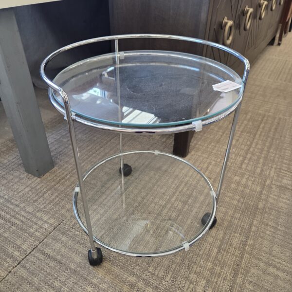 mcm style 2tier chrome cart side table