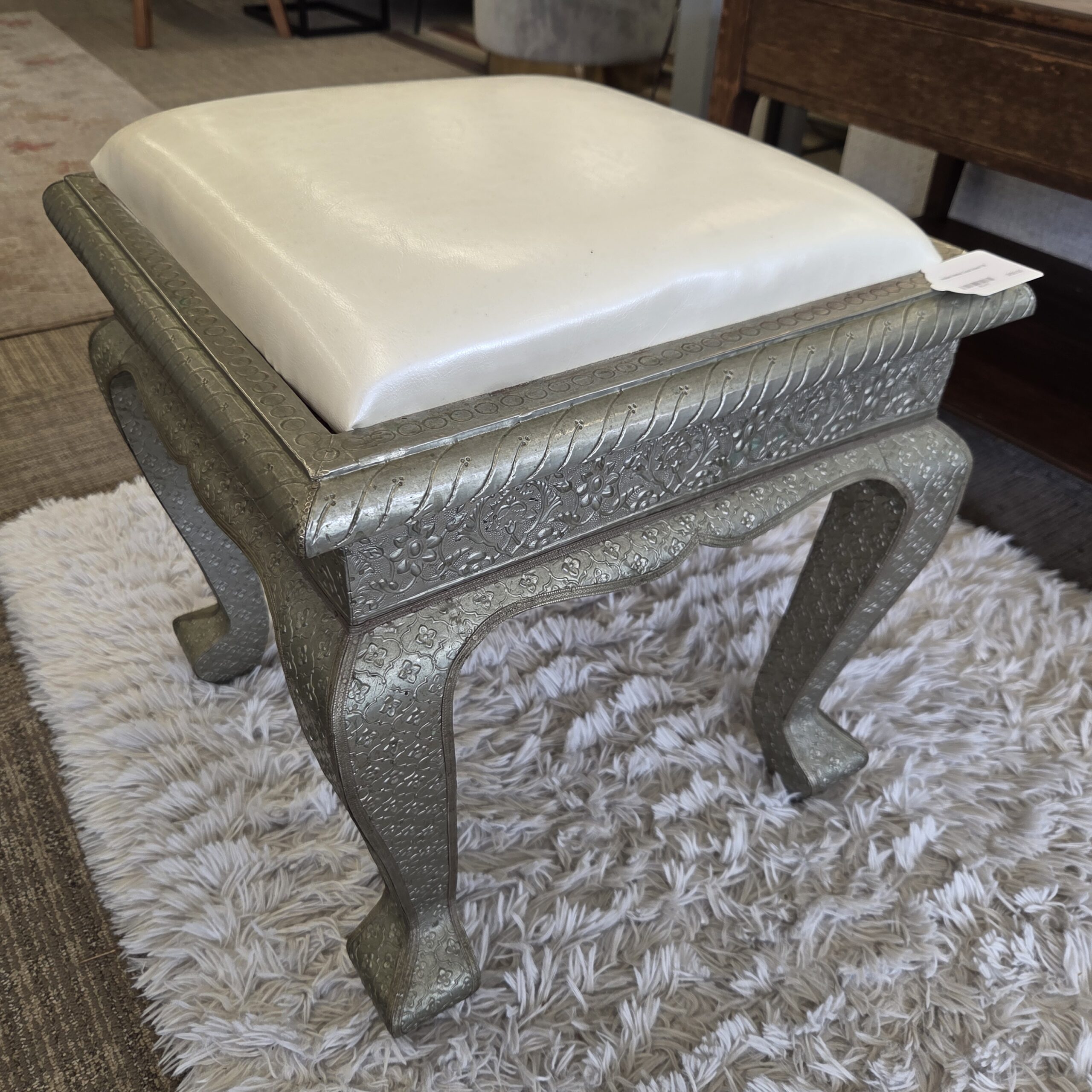 indian metal clad stool