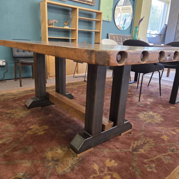 chunky industrial trestle table