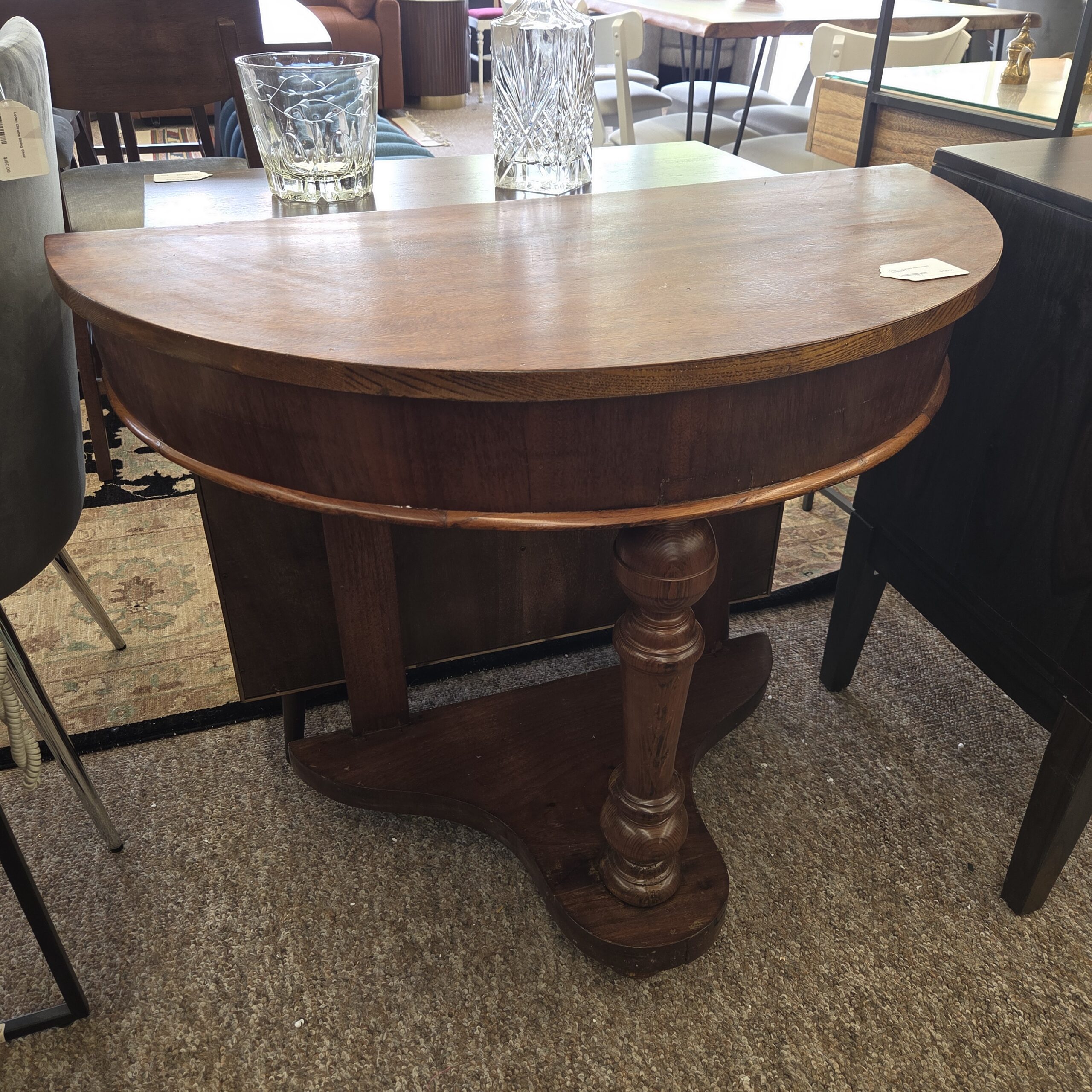 chunky turned hardwood demilune