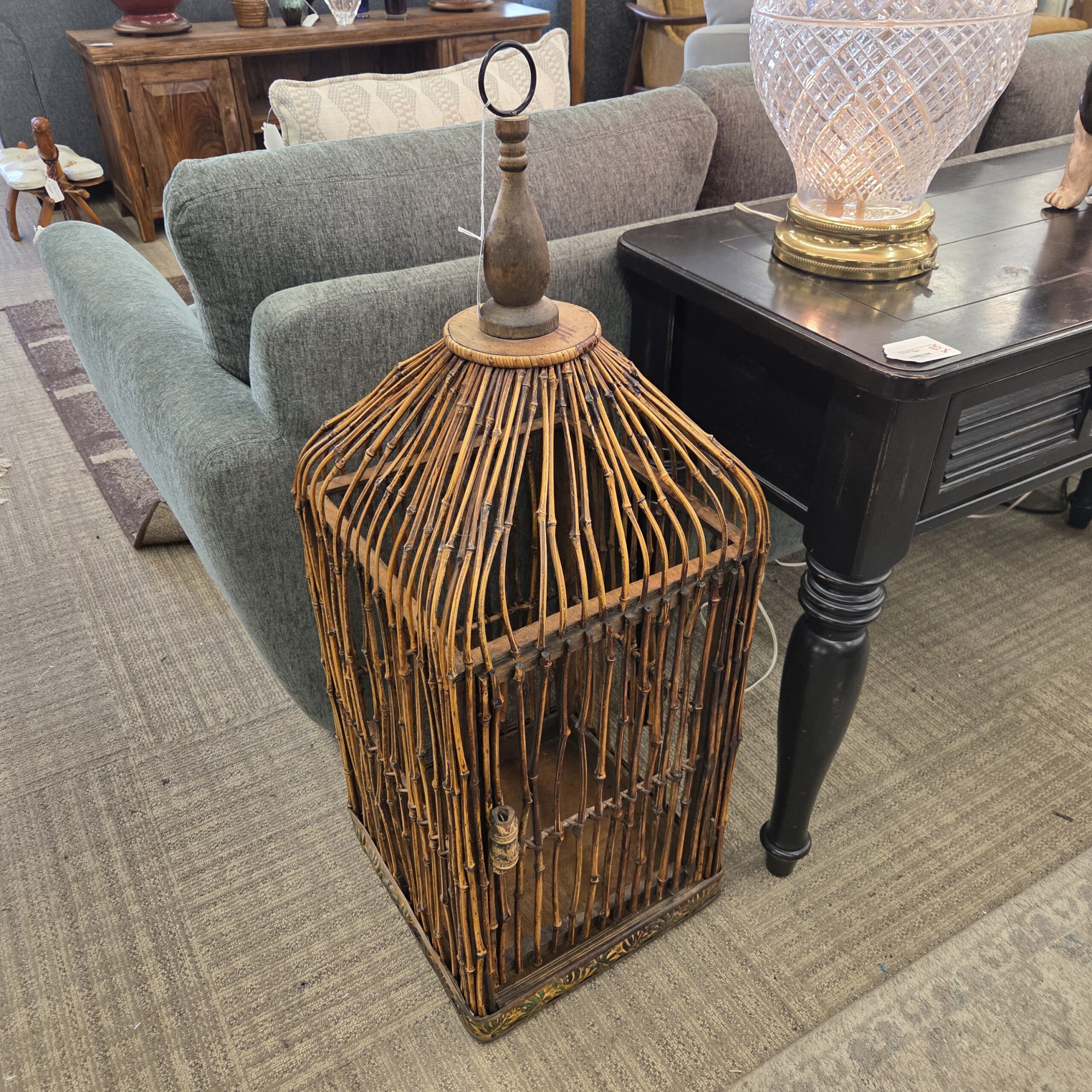 tall rattan cage