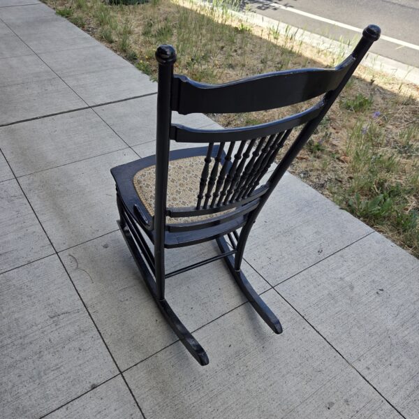 antique black spindle back rocker