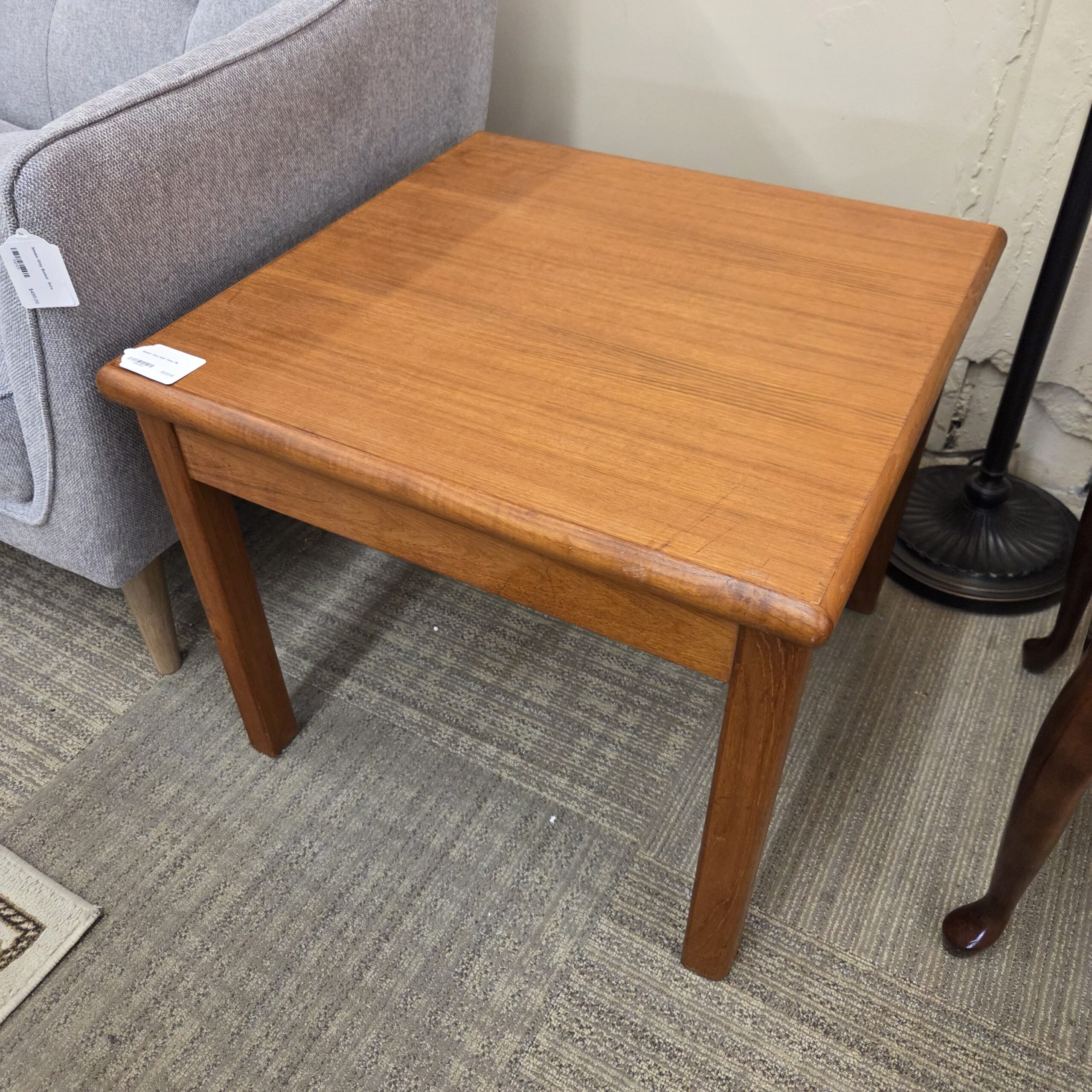 simple teak side table