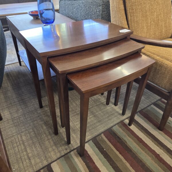 classic dark wood nesting tables