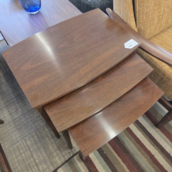 classic dark wood nesting tables