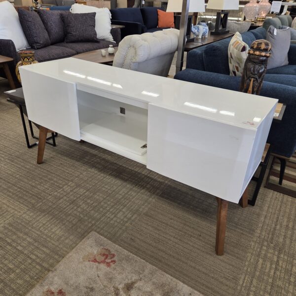 cb2 mod white media console (as is)