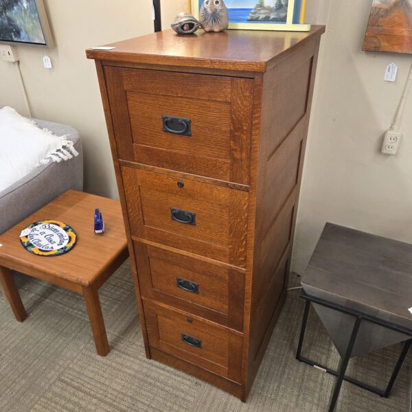 mission style oak file cabinet