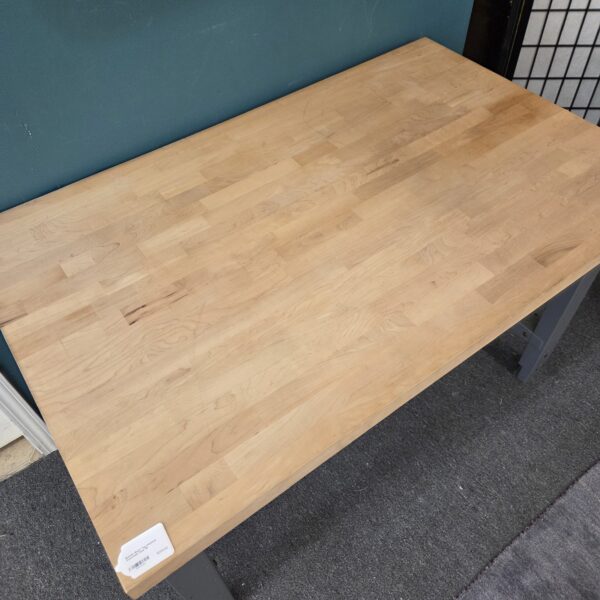 butcher block top industrial adjustable work table