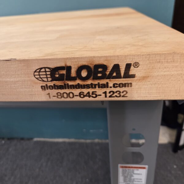 butcher block top industrial adjustable work table