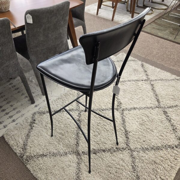 arper black leather barstool (as is)