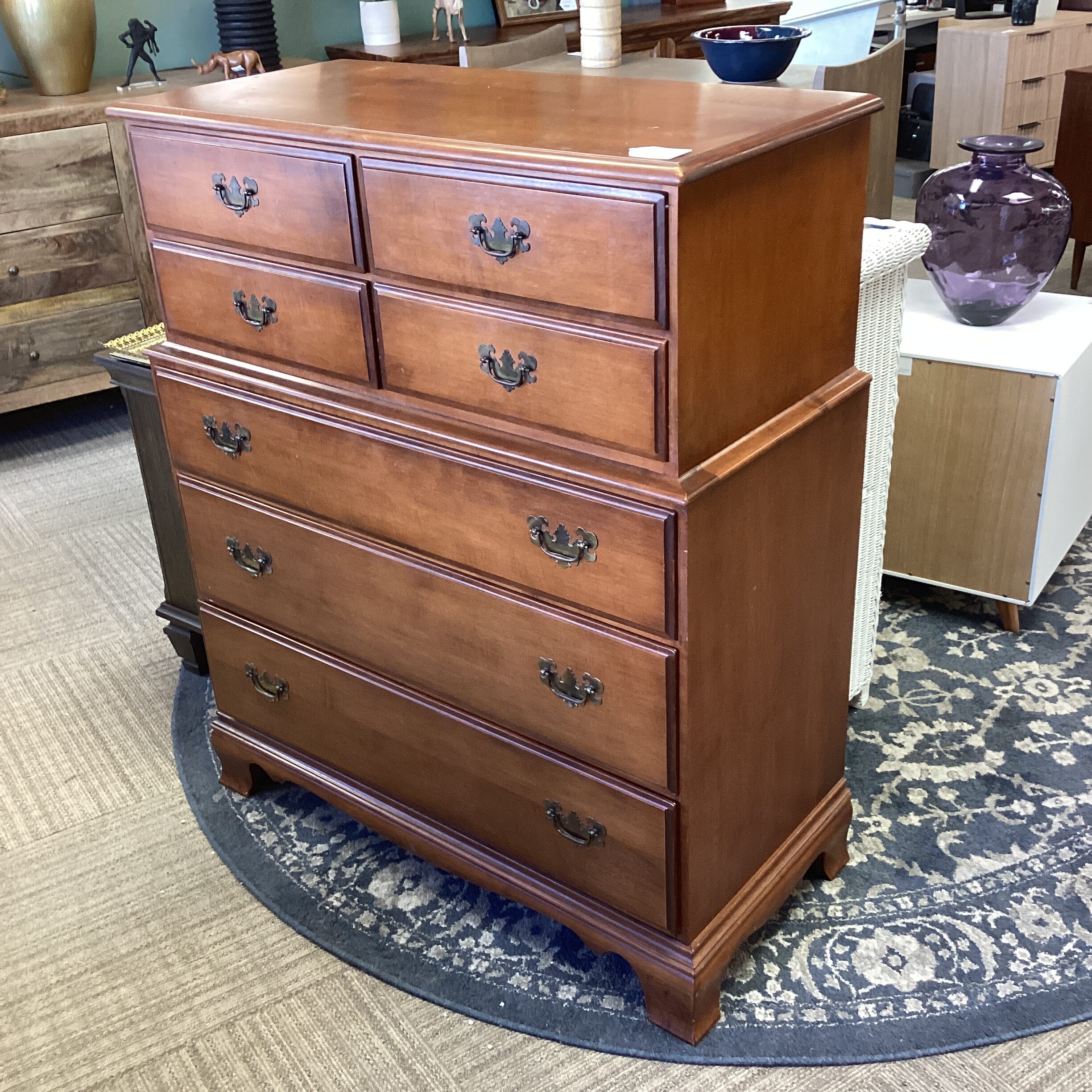 heywood wakefield cinnamon traditional highboy
