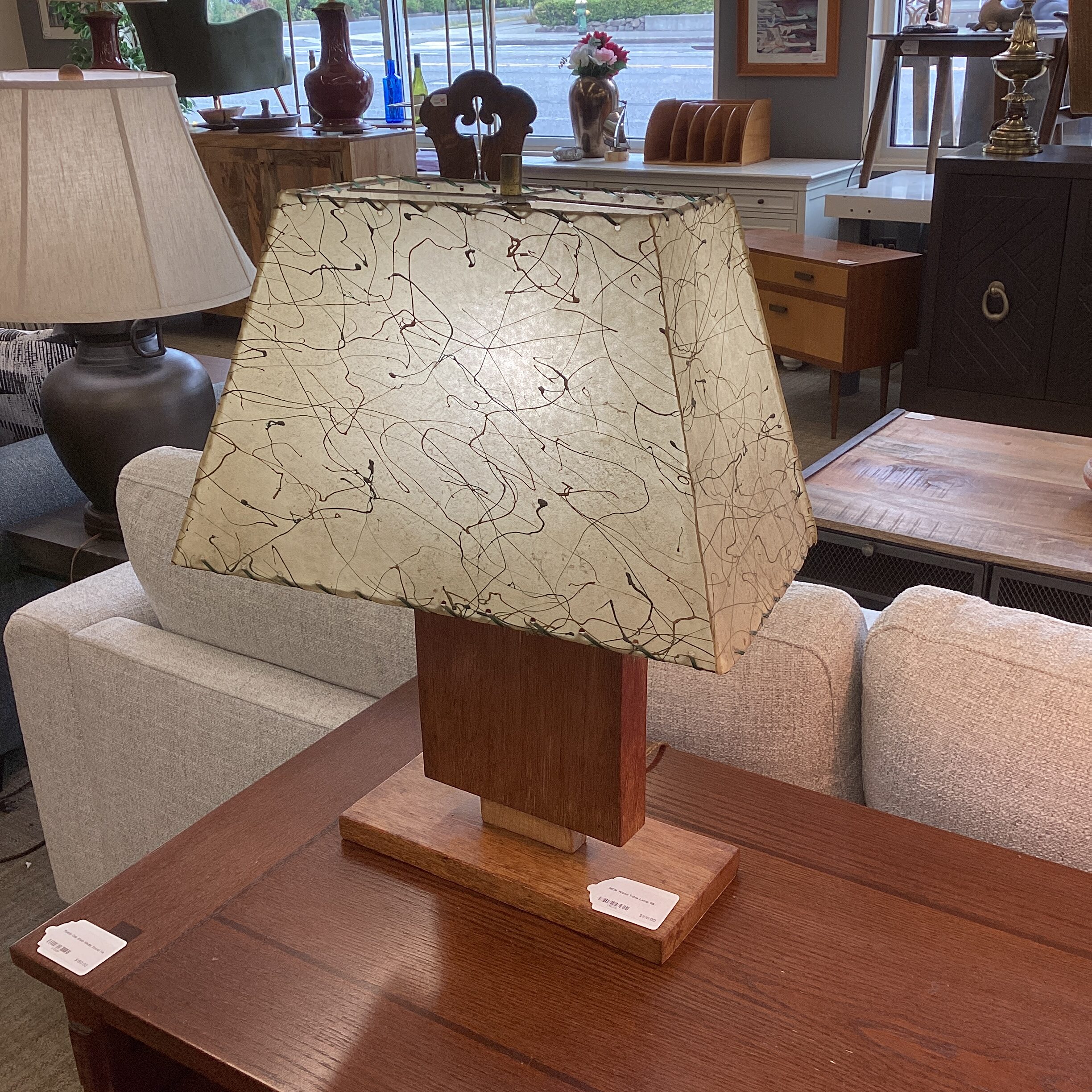 mcm wood table lamp