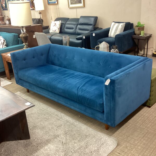 west elm royal blue tuxedo sofa