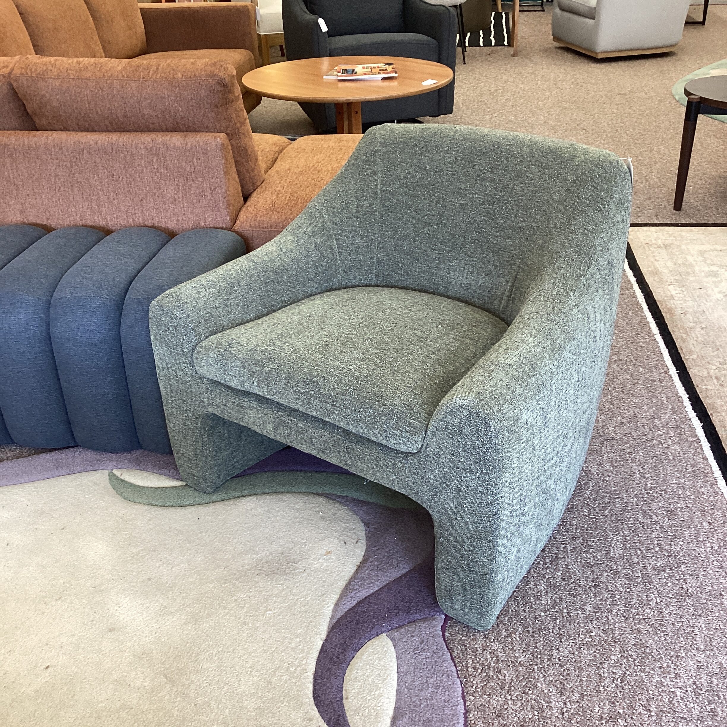 olive retro mod chair