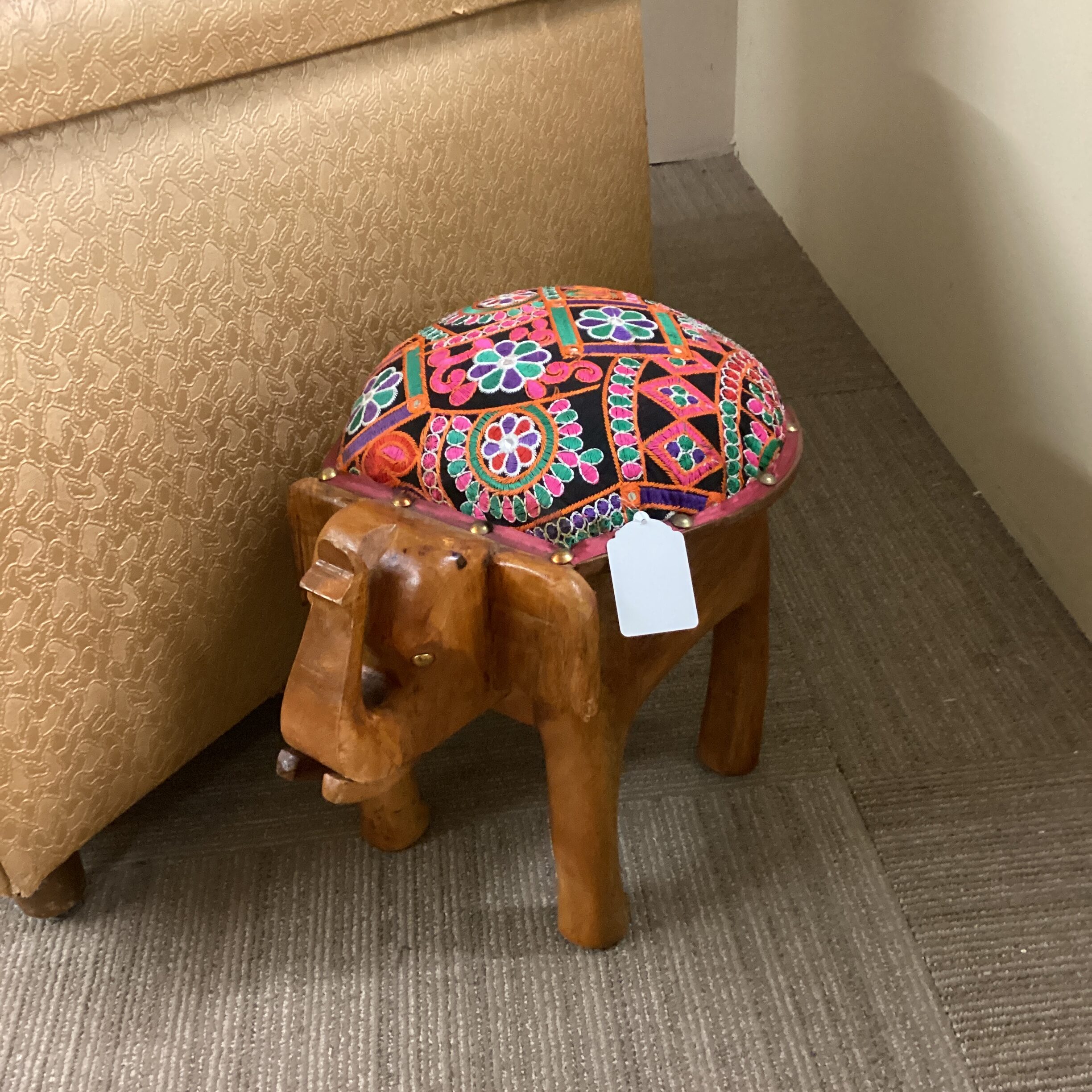 wood elephant stool